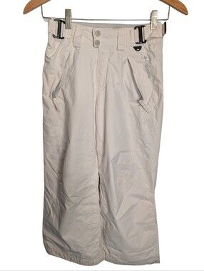 Girl's Off White Insulated Snow Pants. Youth 7/8
